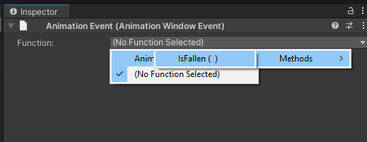Ajouter une fonction d'événement d'animation Unity
